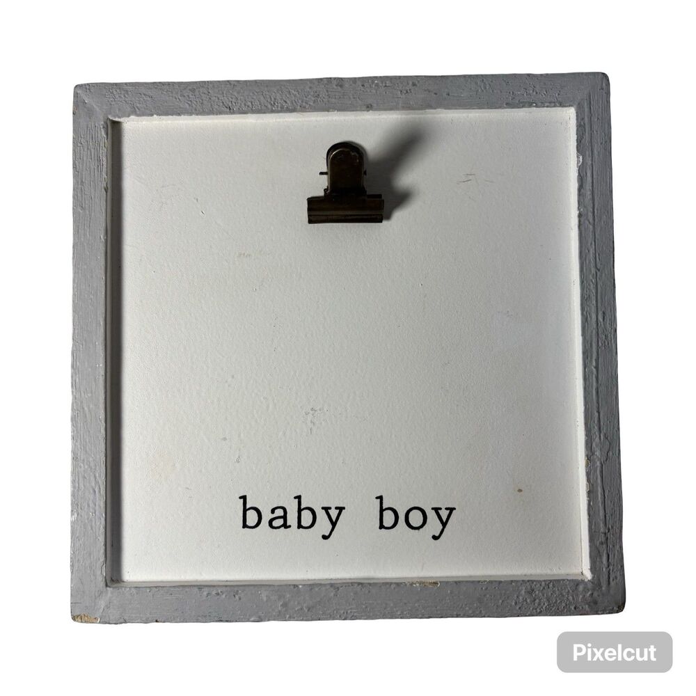 Mud Pie Baby Boy Frame Sign Decorative Keepsake Clip